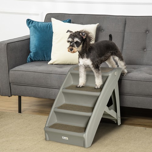 Foldable four step pet stairs - foldable,