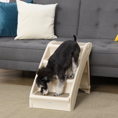 Foldable four step pet stairs - foldable,